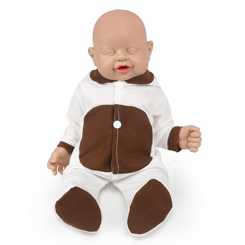 Vollence 40cm Reborn Baby Puppe Silikon,Schlafende Neugeborene, Stressabbau-Spielzeug von Vollence