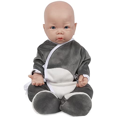 Vollence 43 cm Vollsilikon Babypuppes, Nicht Vinyl Puppen, Realistische Reborn Baby Doll, Echte Baby Dolls, Lebensechte Baby Doll, Neugeborene Baby Dolls - Junge von Vollence