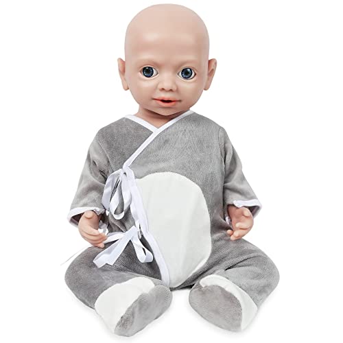 Vollence 48cm Auge Offen VollSilikon Baby Puppen, Nicht Vinyl Puppen, Kann Einen Schnuller Nehmen Silikonpuppen Vollsilikonbaby - Junge von Vollence