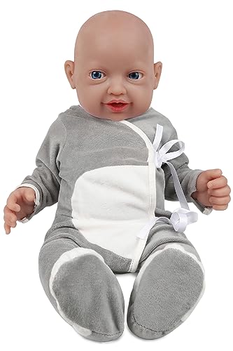 Vollence 58 cm-Ganzkörper-Silikon-Babypuppen, Keine Vinyl-Puppen, weiche realistische Silikonpuppen Ganzsilikon-Babys für Sammlerpuppen, Babyspielzeug, Lehrpuppen - Junge von Vollence