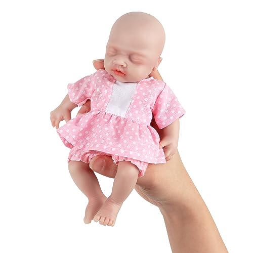 Vollence 18 cm Mikro Frühchen Ganzkörper-Silikonbaby-Puppe Winzige Puppe Lebensechte Mini Reborn-Puppe Überraschung für Kinder - Mädchen von Vollence