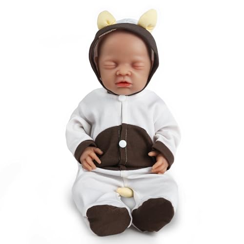 Vollence 46 cm Vollständige Silikon-Reborn-Babypuppen anatomisch korrekt lebensechte Neugeborene Silikonbaby-Puppen für Kinder und Kleinkinder Kinder Geschenke - Mädchen von Vollence