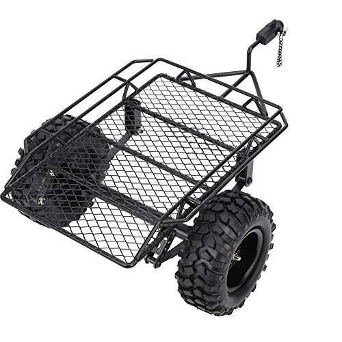 Voluxe Metall RC Anhänger, RC Auto Zubehör, Simulation Schleppwagen 1/10 DIY Teile RC Anhänger Teile Anhänger Teil RC Auto Teil für TRX4 SCX10 CC01 D90(Black) von Voluxe