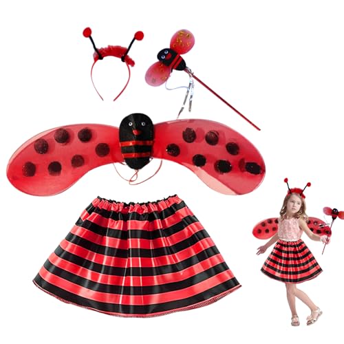 Vonavira Kinder Mädchen Kleinkind Kostüm Biene Schmetterling Marienkäfer Faschingskostüm, Faschingskostüm Karneval Tierkostüm Biene für Halloween Geburtstag Party Verkleidung (Red) Vonavira Kinder Mädchen Kleinkind Kostüm Biene Schmetterling Marienkäfer Faschingskostüm, Faschingskostüm Karneval Tierkostüm Biene für Halloween Geburtstag Party Verkleidung (Red) von Vonavira