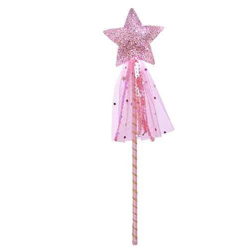 Vonokee Mädchen-Prinzessinnen-Zauberstab, Glitzer-Engel-Sternstab für Geburtstag, Halloween, Weihnachtsfeier (Rosa) von Vonokee