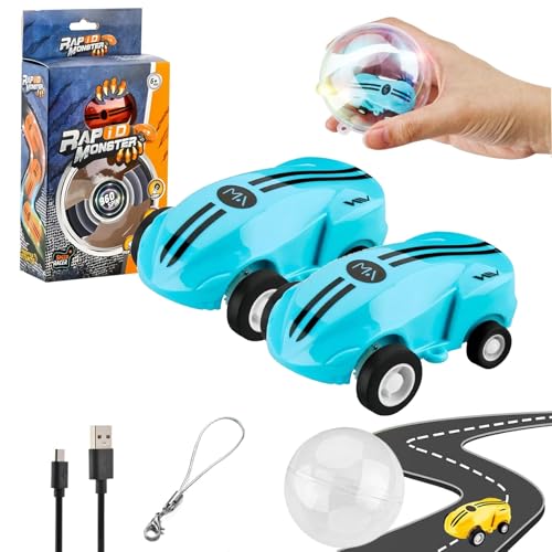 Flashspin Mini Racer, Flash Spin Mini Racer,Rapid Monster Toys, 360 Degree High-Speed Rotation Mini Toy Cars, Two-Speed Shift, USB Rechargeable (2PCS-Blue) von Vopetroy