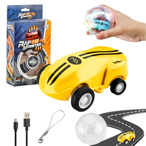 Flashspin Mini Racer, Flash Spin Mini Racer,Rapid Monster Toys, 360 Degree High-Speed Rotation Mini Toy Cars, Two-Speed Shift, USB Rechargeable (Yellow) von Vopetroy