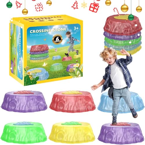 Light Up Stepping Stones for Kids, Light Up Musical Stepping Stones, Toddler Stepping Stones 3-5, Musical Stepping Stones for Kids,Balance Stepping Stones Kids,Indoor & Outdoor Toys Play (Set A-6Pcs) von Vopetroy