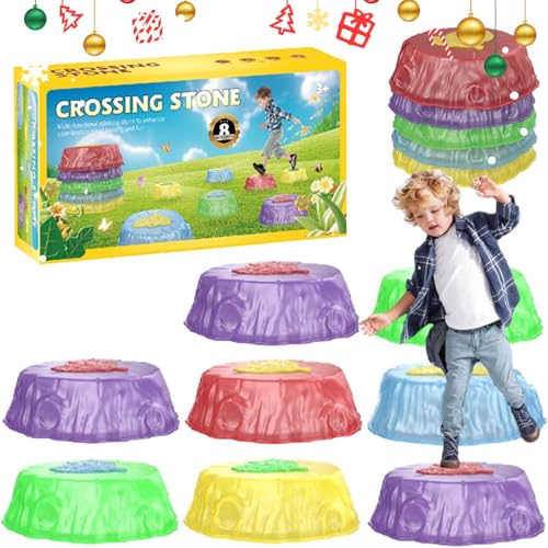 Light Up Stepping Stones for Kids, Light Up Musical Stepping Stones, Toddler Stepping Stones 3-5, Musical Stepping Stones for Kids,Balance Stepping Stones Kids,Indoor & Outdoor Toys Play (Set B-8Pcs) von Vopetroy