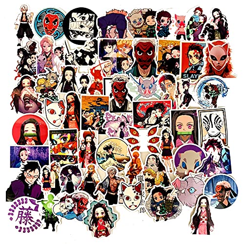 Vophifo Vinyl Aufkleber Sticker Deko 70 Stück für Demon Slayer Fans von Vophifo