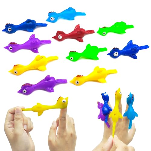 Vordpe 10 Stück Dehnbare Dinosaurier-Nudeln Schleuder Spielzeug, Slingshot Dinosaur Finger Toys, Dinosaurier Spielzeug, Gag Geschenke Für Kinder, Teenager, Jungen(Huhn) von Vordpe