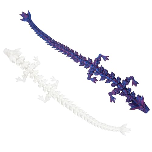 Vordpe 2 Stück 3D Drachen Spielzeug, Drache Figur, 3D Leuchtend Gedruckter Drache, Spielzeug Drache, Drachen Laser Figuren Kinder, Kristalldrache Geheimnisvolle von Vordpe