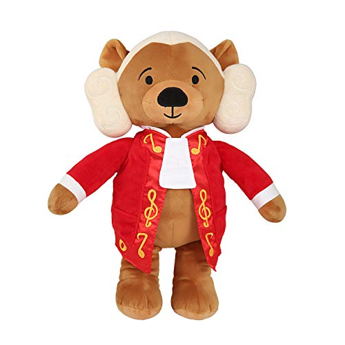 Vosego Wolfgang Amadeus Mozart Baby Musik Teddybär Plüschtier, 40 Min. Klassische Musik für Babys, 38 cm Großes Baby Kuscheltier mit Beruhigender Entspannungsmusik, Baby Geschenk Spielzeug Stofftier von Vosego