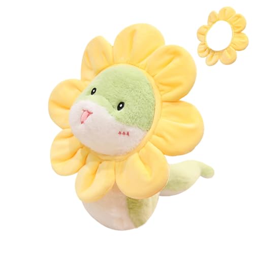 2025 Year of the Snake Doll | Sunflower Snake Mascot Plush Toy | Spring Festival Plush Snake for Lunar New Year, Year of the Snake Plush Toy for Feier, Decorative Fake Snakes for Spring Festival von Vriusi