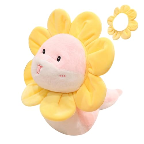 2025 Year of the Snake Doll | Sunflower Snake Mascot Plush Toy | Spring Festival Plush Snake for Lunar New Year, Year of the Snake Plush Toy for Feier, Decorative Fake Snakes for Spring Festival von Vriusi