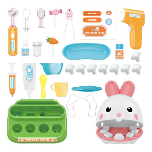 31pcs Pet Dentist Play Toy, Dentist Playing House Toys, Children Role Play Game Kit, Nursing Extraction Tools, Preschool Learning Toy, Set Suitable for 3-5 Years Old Children von Vriusi