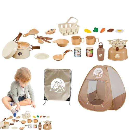 Camping Toys für Kinder, Pretend Camp Gear, Outdoor Campfire Toy Set, Kinder Camping Utensilien, Realistisches Camping Playset, Picknick Kochen, Camping Tools for , Pretend Picnic Toy von Vriusi