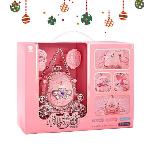 Girls Makeup Set | Princess Pink Carriage Shape Cosmetic Kit | Portable Beauty Set | Real Pretend Makeup Toys for Little Girls | Fun, Safe, & Educational Makeup Play for Kids von Vriusi