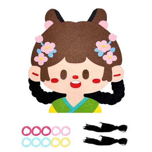 Hairstyle Craft Kit, Portable Teaching Materials Package Book, Kids Princess Craft, Girls Braiding Toys, Travel Activity, Hair Salon Toys for Kids, Fun Hairstyling Playset von Vriusi