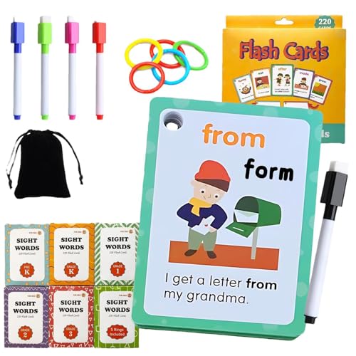 Homeschool Flashcards, Spelling Games Flashcards, Kids Educational Flashcards, Language Educational Learning Vocabulary Flash Cards Toy For Kids, Kindergarten, Homeschool, 20/20/2 cm von Vriusi