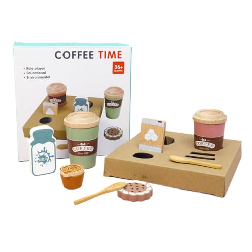 Kids Coffee Toy Set, Coffee Set Toy for Children, Kids Kitchen Preschool Coffee Set, Interactive Role Play Food Toy 7.36x7.36x3.54 Inches for Toddler Children Aged 3 Plus (1 Set) von Vriusi