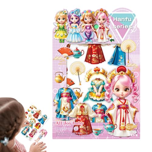 Magnetic Doll Dress-Up Kits, Kostüm Dress Magnetic Princess Paper Dolls Cutouts, Creative Fashion Clothes Dress-Up Paper Doll for Birthday, for Kids, Fun Activity von Vriusi