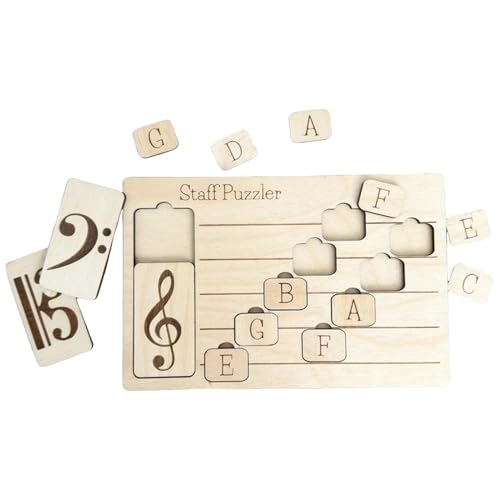 Musical Notation Puzzles, Kinder Musical Notation Learning Toys, Note Letter Board Wooden Crafts Ornamente, Lernpuzzle Set Kids Sensory Toy, Kinder Musik Enlightenment Staff Puzzle Spielzeug von Vriusi