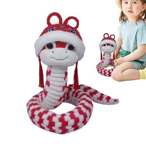 Snake Year Plüsch, niedliches Snake Maskottchen Plüsch, chinesisches neues Jahr Dekorationen 2025, Lunar New Year Snake Plush Spielzeug, Snake Plush Toy für Familie, Snake Plush für Freunde und von Vriusi