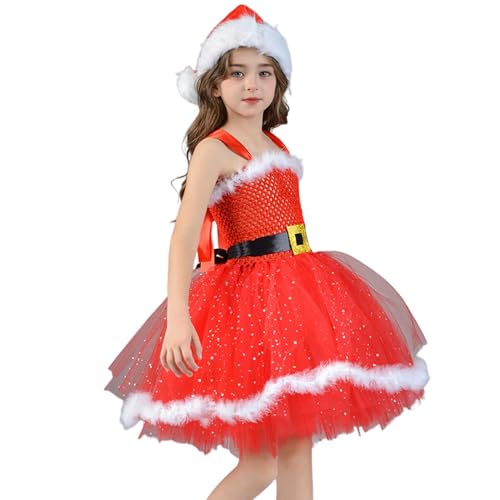 Toddler Christmas Dress, Girls Holiday Dresses, Toddler Santa Kostüm, Princess Christmas Dress, Girls Christmas Outfit, Christmas Dress with Hat, Festliches Toddler Dress, Holiday Kostüm für Mädchen von Vriusi