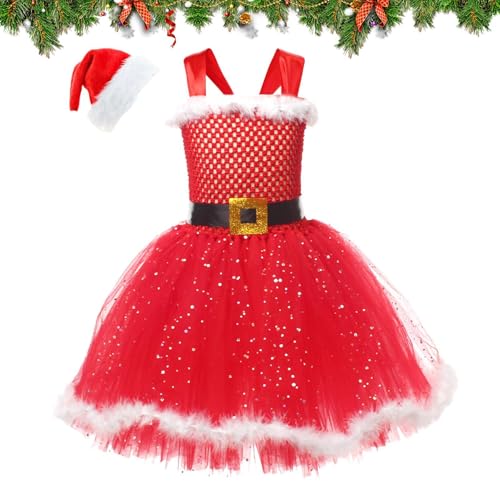 Toddler Christmas Dress, Girls Holiday Dresses, Toddler Santa Kostüm, Princess Christmas Dress, Girls Christmas Outfit, Christmas Dress with Hat, Festliches Toddler Dress, Holiday Kostüm für Mädchen von Vriusi