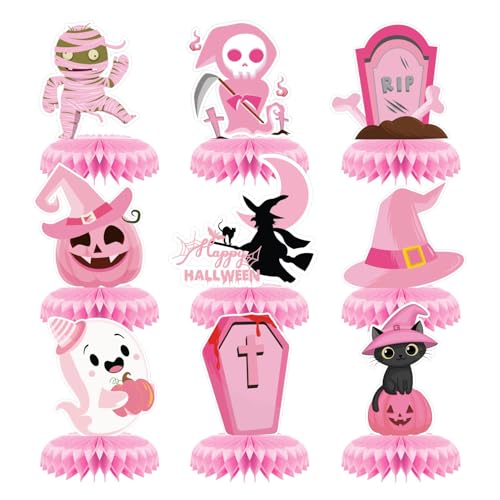 Vriusi 9pcs Halloween Themed Ornaments, Halloween Table Decorations, Spooky Party Haunted House Decor, Spooky Decoration Props for Kids Halloween Party Supplies von Vriusi