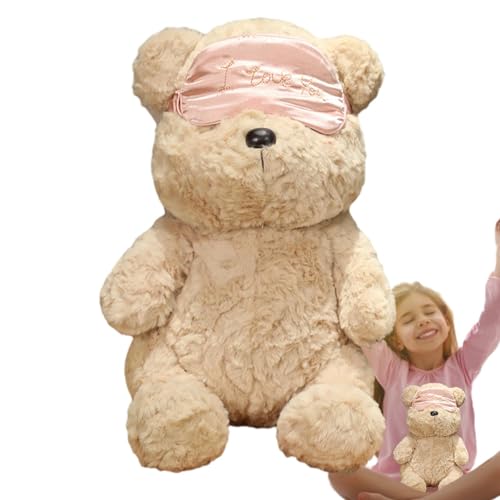 Vriusi Bären-Plüschtiere, Bären-Stofftier - Soft Bear Wear Maskenspielzeug - Entzückende Tierplüschtiere, entzückend tragende Maskenbärenpuppe, simulierte Plüschtierbärenpuppe, 13,78 Zoll für von Vriusi