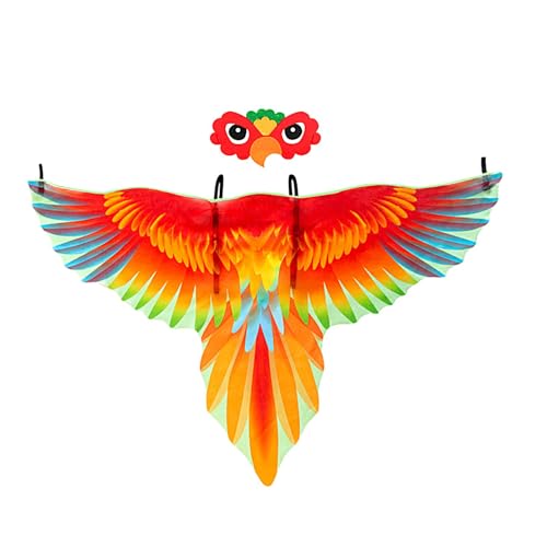 Vriusi Bird Wing Costume for Kids, Parrot Wings Costume, Parrot Wing Costume With Bird, Costume for Boys and Girls, Role Play Costume for Daily Dress Up, School Performances and Masquerade von Vriusi