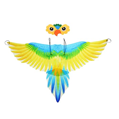 Vriusi Bird Wing Costume for Kids, Parrot Wings Costume, Parrot Wing Costume With Bird, Costume for Boys and Girls, Role Play Costume for Daily Dress Up, School Performances and Masquerade von Vriusi