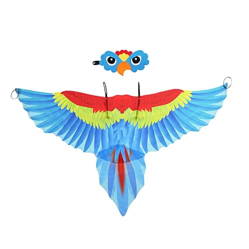 Vriusi Bird Wing Kostüm für Kinder, Parrot Wings Kostüm, Parrot Wing Kostüm With Bird, Kostüm for Boys and Girls, Role Play Kostüm for Daily Dress Up, School Performances and Masquerade von Vriusi