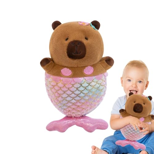 Vriusi Capybara Plüschpuppe, 30,5 cm Capybara Spielzeug, Capybara Mermaid Plüsch, Mermaid Capybara Plüschtier, Cute Plush Animal, Capybara Plush für Mädchen, Puppe für Kinder, Plush Capybara Toy, von Vriusi