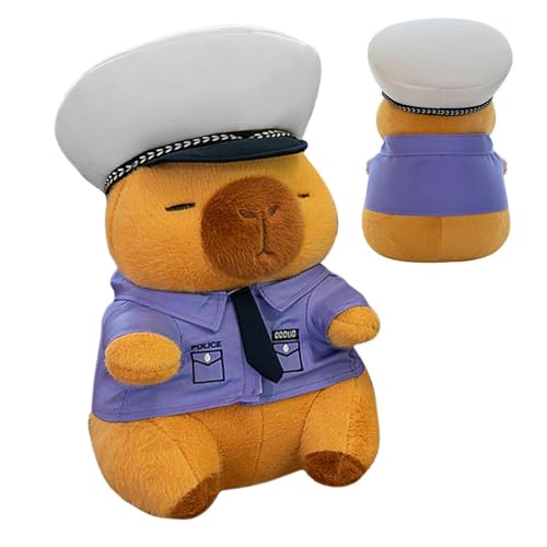 Vriusi Capybara Stuffed Animal, Soft Capybara Doll, Cozy Capybara Plush Pillow, Cute Capybara Plushie, Capybara Plush Toy, Plush Capybara Doll, Policeman Capybara Plush, Cozy Stuffed Capybara von Vriusi