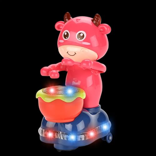 Vriusi Cow Drumming Toy, Animated Cow Toy, Interactive Music Drumming Toy, Lerne to Crawl Toy with Sound and Light, Fun Educational Toy for Kids, Holiday Birthday for Kids von Vriusi