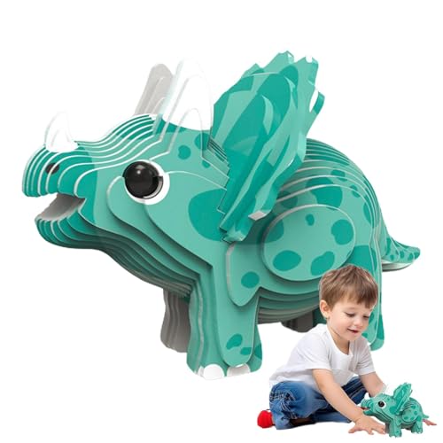 Vriusi Dinosaurier Modell Puzzle, 3D Puzzle für Kinder | Lernspielzeug für Kinder | 3D Lernpuzzle für Mädchen Kinder von Vriusi