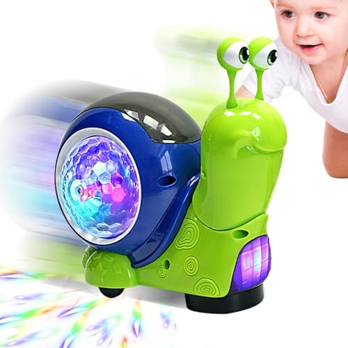 Vriusi Electric Crawling Snail Toy, Lighted Musical Snail Toy, Interactive Sensory Snail Toy, Crawling Snail Toy For Kids, Snail Toy With Music, Musical Toy, Obstacle Avoiding Snail Toy, Sensory Toy von Vriusi