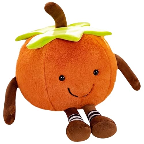 Vriusi Fruit Plush Pillow, Cute Ruyi Throw Pillows, Cute Stuffed Fruit Toys, New Shishi Ruyi Plush Toy Doll, Persimmon Soft Sofa Cushions Toys for Party Decoration, Cute Doll Home Decoration von Vriusi