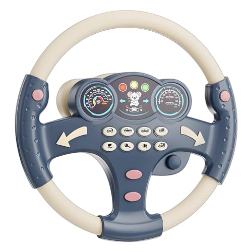 Vriusi Kids Steering Wheel, Driving Wheel Toy With Music, Stroller Steering Wheel Toy Attachment, Children's Car Simulation Co-pilot Steering Wheel Toy, Learning and Educational Toy for Boys and Girls von Vriusi