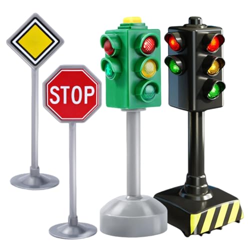 Vriusi Led Children's Traffic Education Signal Light, Traffic Light Toy, Small Traffic Light Signs Crosswalk Signal with Lights and Sounds, Stop Light Model Safety Traffic Indicator for Kids von Vriusi