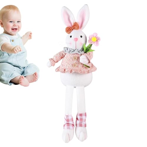 Vriusi Plüschtier, Osterhase aus Plüsch – niedlich, lustig, Plüschhase, Lange Beine – dekoratives Kissen in Form eines sitzenden Hasen, 48 cm, für Ostern und von Vriusi