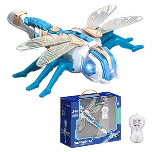 Vriusi Remote Control Dragonfly, 2.4 GHz Dragonfly Model, Robot Dragonfly Toy, RC Dragonfly for Kids, LED Light Dragonfly, Mist Spray Dragonfly, Rechargeable Dragonfly, Outdoor Play RC Toy von Vriusi