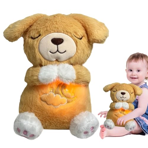 Vriusi Sleeping Breathing Plush, Breathing Motion Plush, Plush Toy with Sound Lights, Four Gear Adjustment Plush, Soft Animal Toy for Boys, Breathing Plush Toy, Calming Plushie with Lights, Lullaby von Vriusi