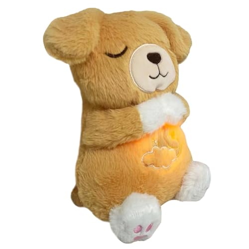 Vriusi Sleeping Breathing Plush, Breathing Motion Plush, Plush Toy with Sound Lights, Four Gear Adjustment Plush, Soft Animal Toy for Boys, Breathing Plush Toy, Calming Plushie with Lights, Lullaby von Vriusi