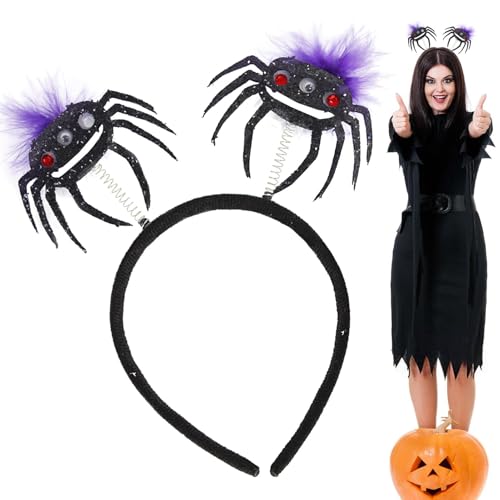 Vriusi Spider-Stirnband für Kinder, Spinne Kopfbedeckung für Kinder, weiches Halloween-Spinnen-Stirnband, lebendiges und bequemes Zubehör für Halloween-Spinnen, Kopfbedeckung von Vriusi