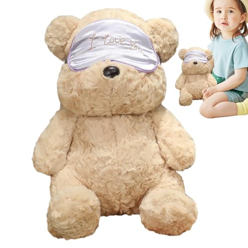 Vriusi Süßes Bären-Plüschtier, Bären-Plüschtiere | Soft Bear Wear Masque Plüschtier - Bärenpuppe, entzückende Bärenpuppe, weiches Kissen, Tier, Stofftier, 34,9 cm, für Heimdekoration von Vriusi