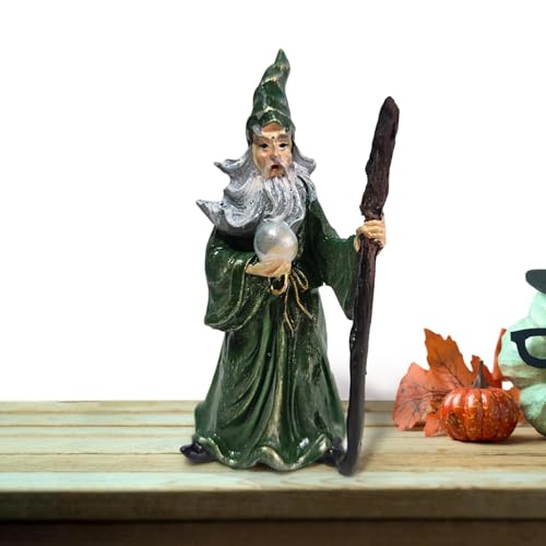 Vriusi Zauberer Statue Hexe Figur | Zauberer- und Hexenfiguren - Halloween Spukhaus Requisiten Partydeko, Halloween Hexe Deko, 1St von Vriusi